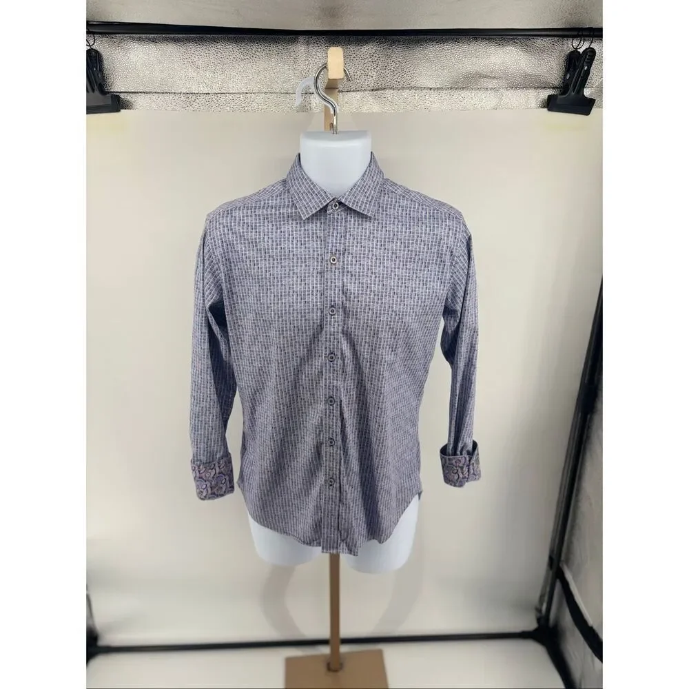 Robert Graham Classic Fit Button Down Shirt Men’s Small Blue Paisley Flip Cuff